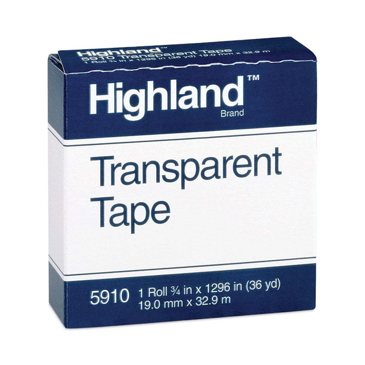 Highland™ Transparent Tape, 1" Core, 0.75" x 36 yds, Clear (MMM5910341296) 1 Roll