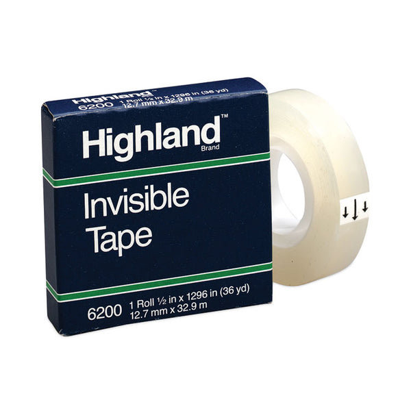 Highland Invisible Permanent Mending Tape, 1" Core, 0.5" x 36 yds, Clear (MMM6200121296) 1 Roll