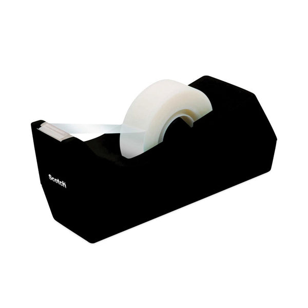 Scotch® Desktop Tape Dispenser, Weighted Non-Skid Base, 1" Core, Black (MMMC38BK)