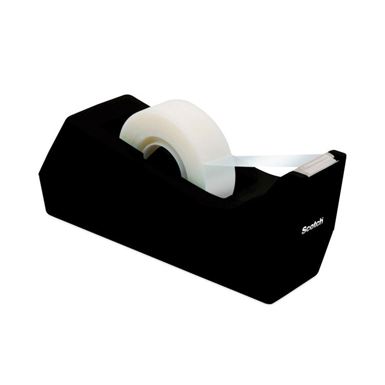 Scotch® Desktop Tape Dispenser, Weighted Non-Skid Base, 1" Core, Black (MMMC38BK)