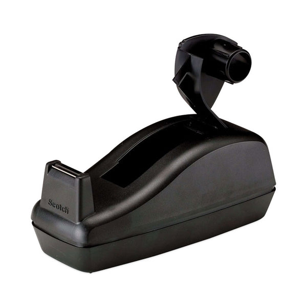Scotch® Deluxe Desktop Tape Dispenser, Heavily Weighted, Attached 1" Core, Black (MMMC40BK)