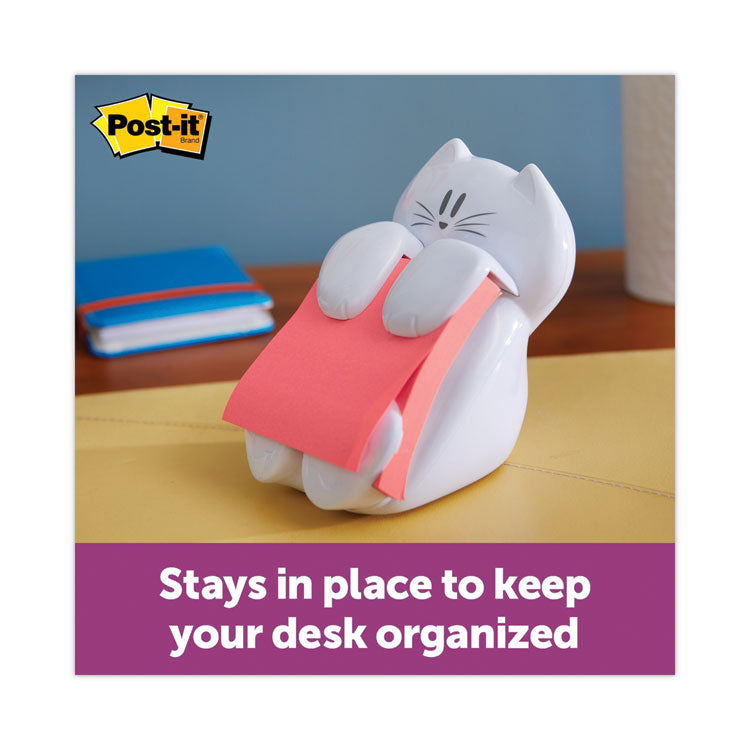 Post-it® Pop-up Notes Super Sticky Cat Notes Dispenser, For 3 x 3 Pads, White, Includes (1) Rio de Janeiro Super Sticky Pop-up Pad (MMMCAT330) Each