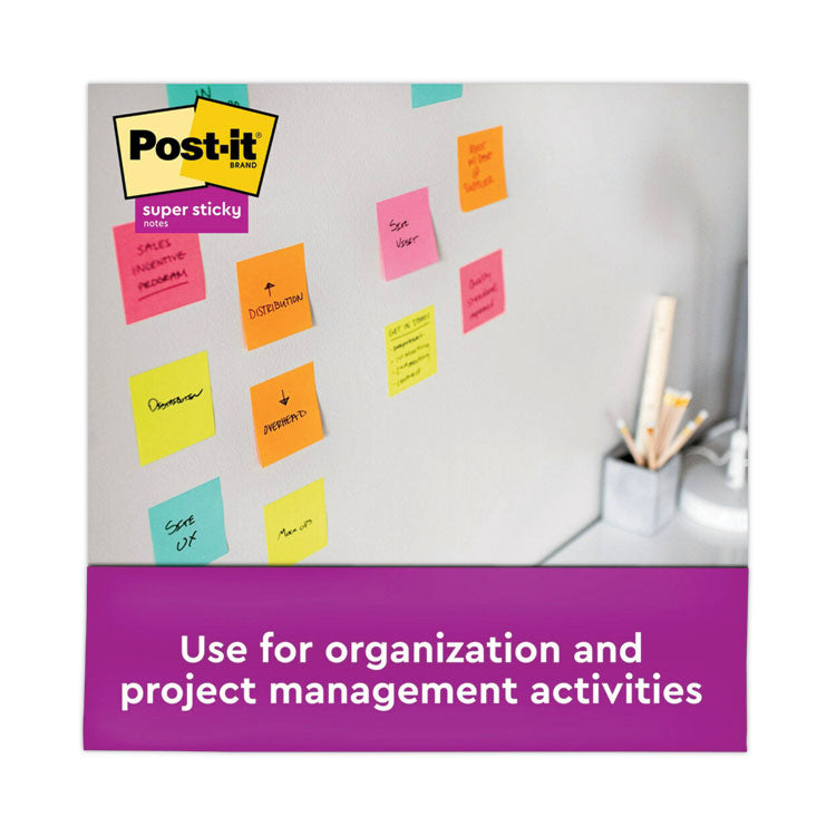 Post-it® Dispenser Notes Super Sticky Pop-up 3 x 3 Note Refill, 3" x 3", Energy Boost Collection Colors, 90 Sheets/Pad, 10 Pads/Pack (MMMR33010SSAU) Pack of 10