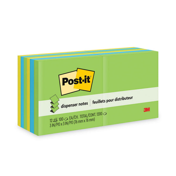 Post-it® Dispenser Notes Original Pop-up Refill Value Pack, 3" x 3", Floral Fantasy Collection Colors, 100 Sheets/Pad, 12 Pads/Pack (MMMR33012AU) Pack of 12