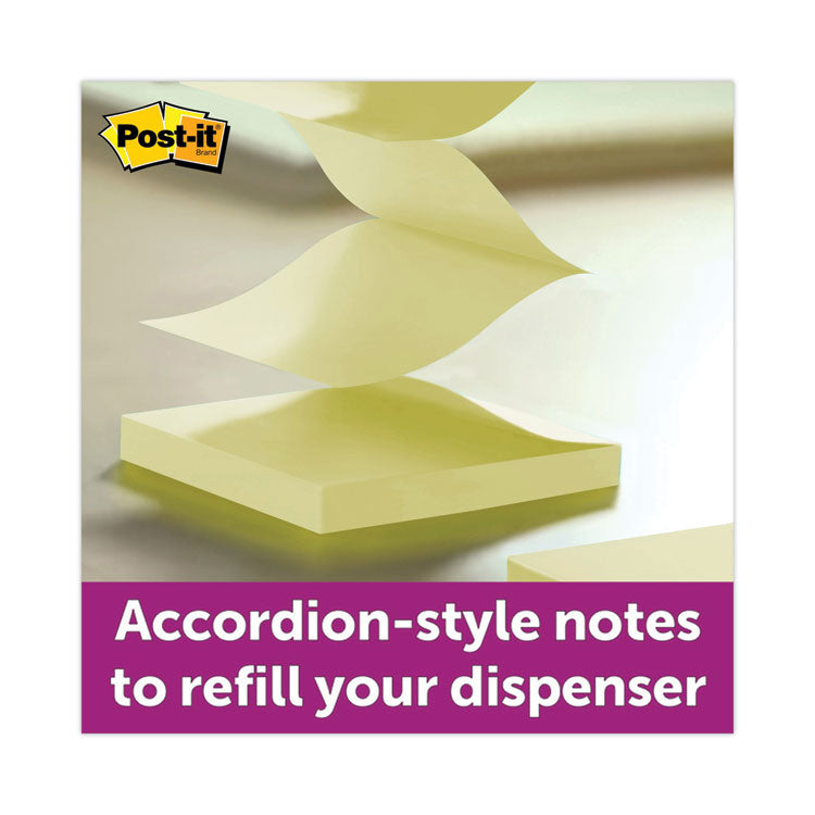 Post-it® Dispenser Notes Super Sticky Pop-up 3 x 3 Note Refill, 3" x 3", Canary Yellow, 90 Sheets/Pad, 12 Pads/Pack (MMMR33012SSCY) Pack of 12