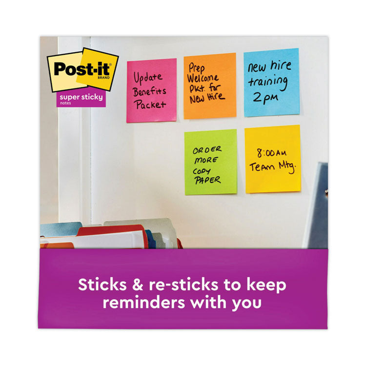 Post-it® Dispenser Notes Super Sticky Pop-up 3 x 3 Note Refill, 3" x 3", Energy Boost Collection Colors, 90 Sheets/Pad, 18 Pads/Pack (MMMR33018SSAUCP) Pack of 18