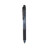 Pentel® EnerGel-X Gel Pen, Retractable, Medium 0.7 mm, Black Ink, Smoke/Black Barrel, 24/Pack (PENBL107ASW2) Pack of 24