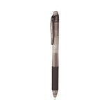 Pentel® EnerGel-X Gel Pen, Retractable, Fine 0.5 mm Needle Tip, Black Ink, Clear/Black Barrel, 24/Pack (PENBLN105ASW2)