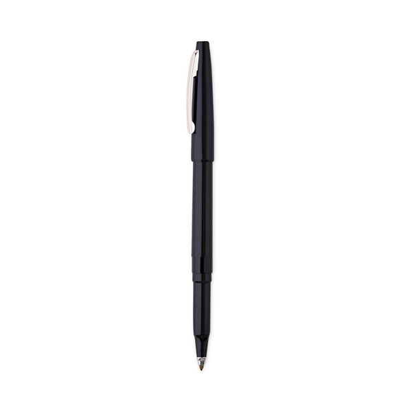 Pentel® Rolling Writer Roller Ball Pen, Stick, Medium 0.8 mm, Black Ink, Black Barrel, Dozen (PENR100A) Dozen