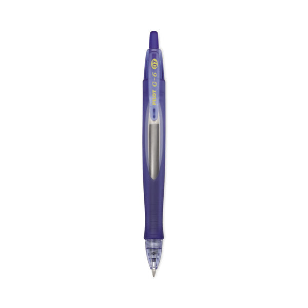 Pilot® G6 Gel Pen, Retractable, Fine 0.7 mm, Blue Ink, Blue Barrel (PIL31402)