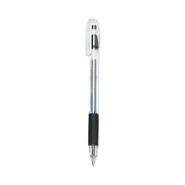 Pilot® EasyTouch Ballpoint Pen, Stick, Medium 1 mm, Black Ink, Clear/Black Barrel, Dozen (PIL32010)