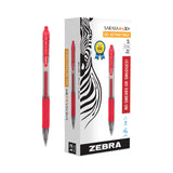 Zebra® Sarasa Dry Gel X20 Gel Pen, Retractable, Medium 0.7 mm, Red Ink, Clear/Red Barrel, 12/Pack (ZEB46830) Pack of 12