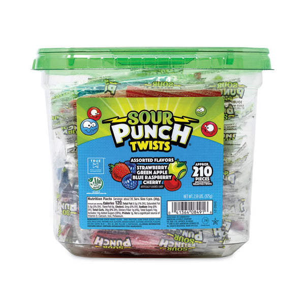 Sour Punch® Twists, Variety, 2.59 lb Tub, Approx. 210 Pieces, Ships in 1-3 Business Days (GRR20916848) Each