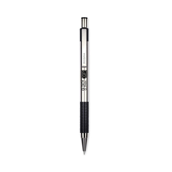 Zebra® G-301 Gel Pen, Retractable, Medium 0.7 mm, Black Ink, Stainless Steel/Black Barrel (ZEB41311)