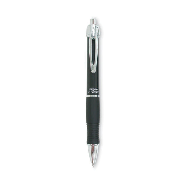 Zebra® GR8 Gel Pen, Retractable, Medium 0.7 mm, Black Ink, Black/Silver Barrel, 12/Pack (ZEB42610)