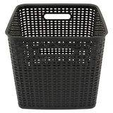 Advantus Plastic Weave Bin, Extra Large, 12.5" x 12.5" x 11.13", Black, 2/Pack (AVT40376) Each