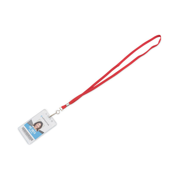 Advantus Deluxe Lanyards, Metal J-Hook Fastener, 36" Long, Red, 24/Box (AVT75425) Box of 24