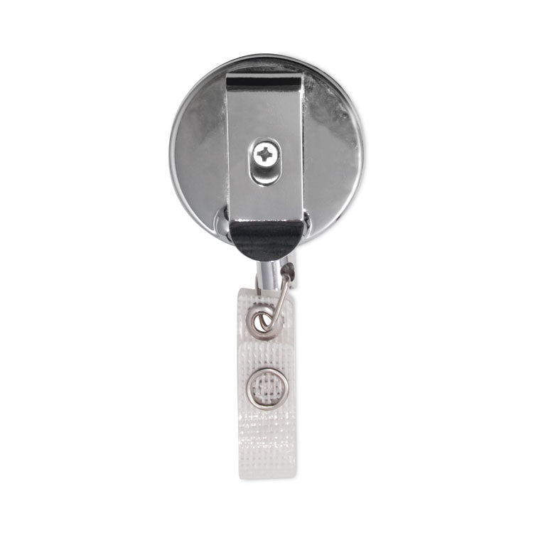 Advantus Premier Heavy-Duty Retractable ID Card Reel, 24" Extension, Black/Silver, 12/Box (AVT75406) Box of 12