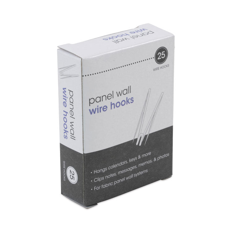 Advantus Panel Wall Wire Hooks, Silver, 25 Hooks/Pack (AVT75370) Pack of 25