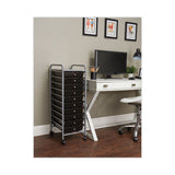 Advantus Portable Drawer Organizer, Metal, 1 Shelf, 10 Drawers, 13" x 15.38" x 37.75", Matte Gray/Smoke (AVT34007) Each