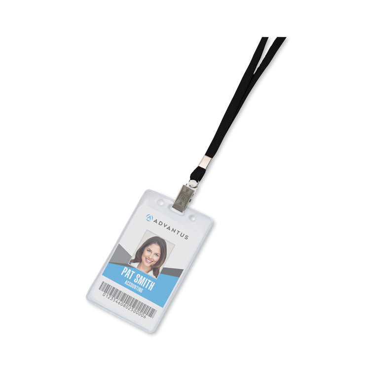 Advantus Deluxe Lanyards, Metal Clip Fastener, 36" Long, Black, 24/Box (AVT75401) Box of 24