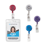 Advantus Translucent Retractable ID Card Reel, 30" Extension, Assorted Colors, 4/Pack (AVT75464) Pack of 4