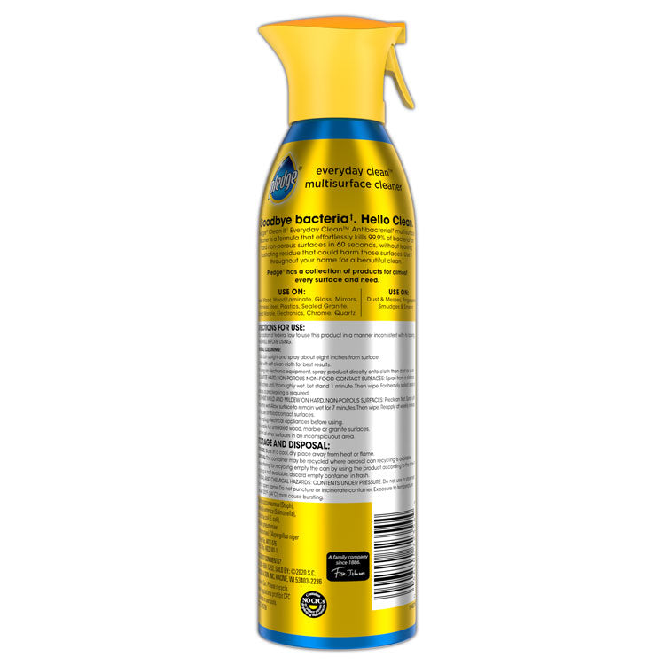 Pledge® Multi Surface Antibacterial Everyday Cleaner, 9.7 oz Aerosol Spray, 6/Carton (SJN336276)