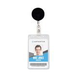 Advantus Premier Heavy-Duty Retractable ID Card Reel, 24" Extension, Black/Silver, 12/Box (AVT75406) Box of 12