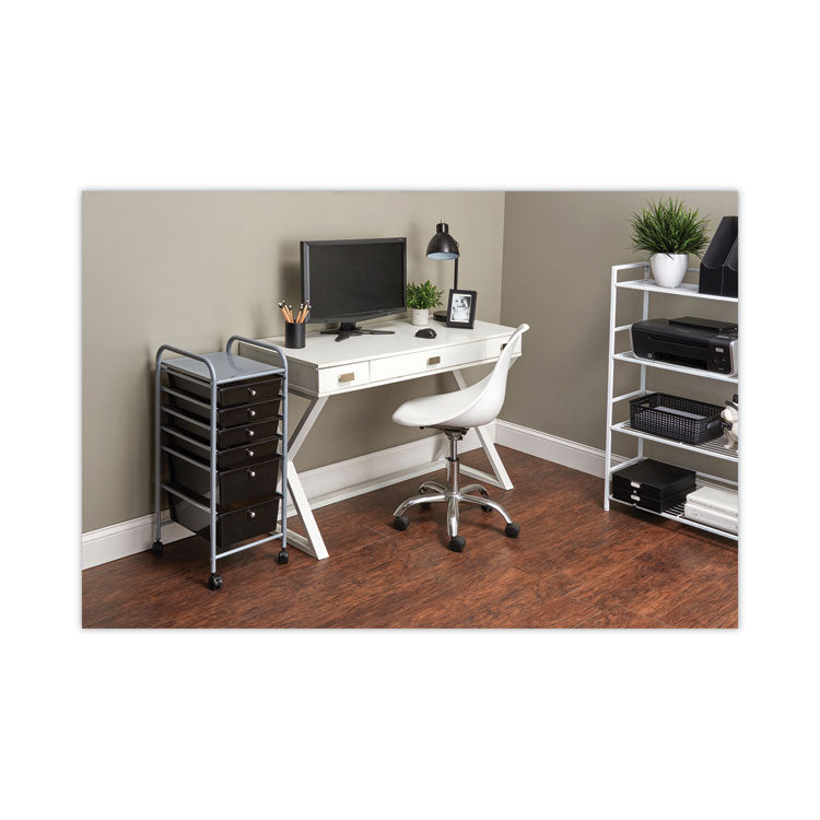 Advantus Portable Drawer Organizer, Metal, 1 Shelf, 6 Drawers, 13" x 15.38" x 32.13", Matte Gray/Smoke (AVT34005) Each
