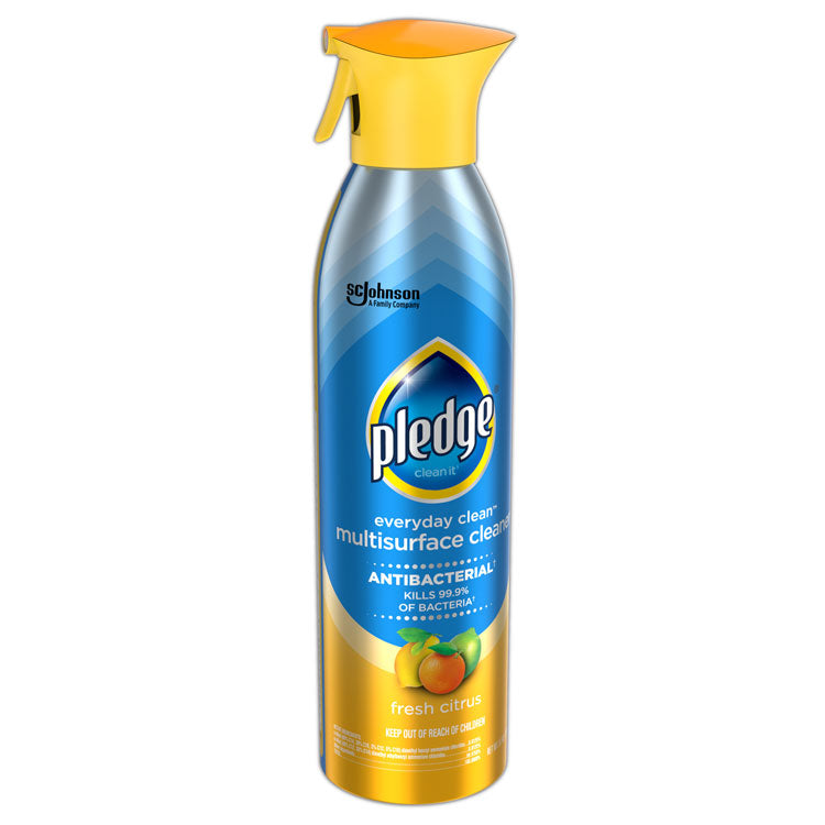 Pledge® Multi Surface Antibacterial Everyday Cleaner, 9.7 oz Aerosol Spray, 6/Carton (SJN336276)