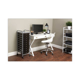 Advantus Portable Drawer Organizer, Metal, 1 Shelf, 10 Drawers, 13" x 15.38" x 37.75", Matte Gray/Smoke (AVT34007) Each