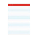 Universal® Perforated Ruled Writing Pads, Wide/Legal Rule, Red Headband, 50 White 8.5 x 11.75 Sheets, Dozen (UNV20630)