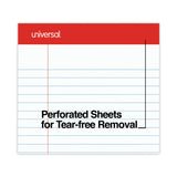 Universal® Perforated Ruled Writing Pads, Wide/Legal Rule, Red Headband, 50 White 8.5 x 14 Sheets, Dozen (UNV45000)