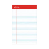 Universal® Perforated Ruled Writing Pads, Narrow Rule, Red Headband, 50 White 5 x 8 Sheets, Dozen (UNV46300)