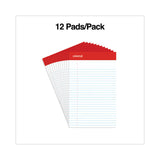 Universal® Perforated Ruled Writing Pads, Narrow Rule, Red Headband, 50 White 5 x 8 Sheets, Dozen (UNV46300)