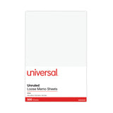 Universal® Loose White Memo Sheets, 4 x 6, Unruled, Plain White, 500/Pack (UNV46500)