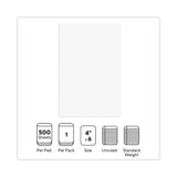 Universal® Loose White Memo Sheets, 4 x 6, Unruled, Plain White, 500/Pack (UNV46500)