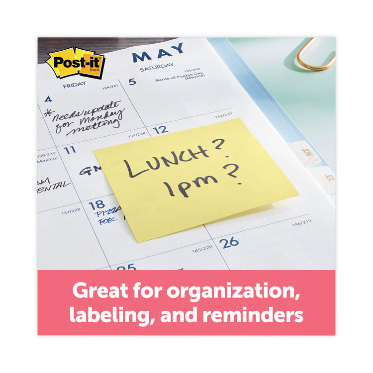 Post-it® Notes Super Sticky Pads in Canary Yellow, 3" x 3", 90 Sheets/Pad, 12 Pads/Pack (MMM65412SSCY)