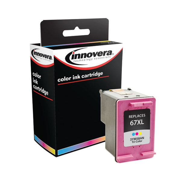 Innovera® Remanufactured Tri-Color Ink, Replacement for 67XL (3YM58AN), 200 Page-Yield (IVR3YM58AN) Each