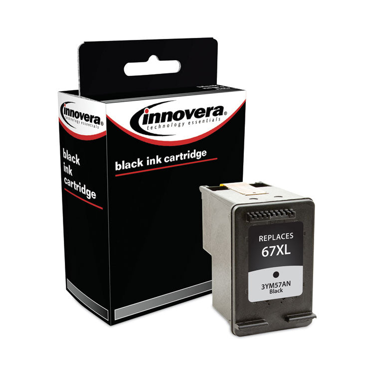 Innovera® Remanufactured Black Ink, Replacement for 67XL (3YM57AN), 240 Page-Yield (IVR3YM57AN) Each