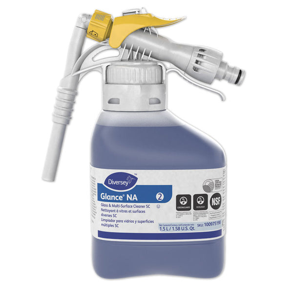 Diversey™ Glance NA Glass and Multi-Surface Cleaner, 1.5 L, 2/Carton (DVO100975198)