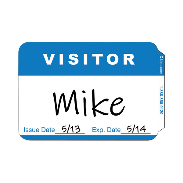 C-Line® Self-Adhesive Name Badges, Hello My Name Is, Blue, 3.5 x 2.25, 100/BX (CLI92245BX) Box of 100
