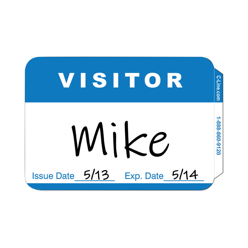 C-Line® Self-Adhesive Name Badges, Hello My Name Is, Blue, 3.5 x 2.25, 100/BX (CLI92245BX) Box of 100