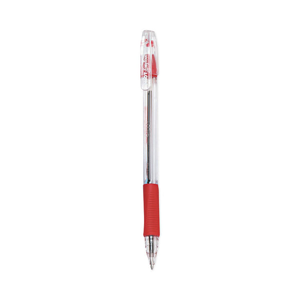 Pilot® EasyTouch Ballpoint Pen, Stick, Medium 1 mm, Red Ink, Clear/Red Barrel, Dozen (PIL32012)