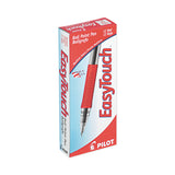 Pilot® EasyTouch Ballpoint Pen, Stick, Medium 1 mm, Red Ink, Clear/Red Barrel, Dozen (PIL32012)