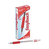 Pilot® EasyTouch Ballpoint Pen, Stick, Medium 1 mm, Red Ink, Clear/Red Barrel, Dozen (PIL32012)