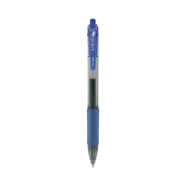 Zebra® Sarasa Dry Gel X20 Gel Pen, Retractable, Medium 0.7 mm, Blue Ink, Clear/Blue Barrel, 36/Pack (ZEB46236) Each