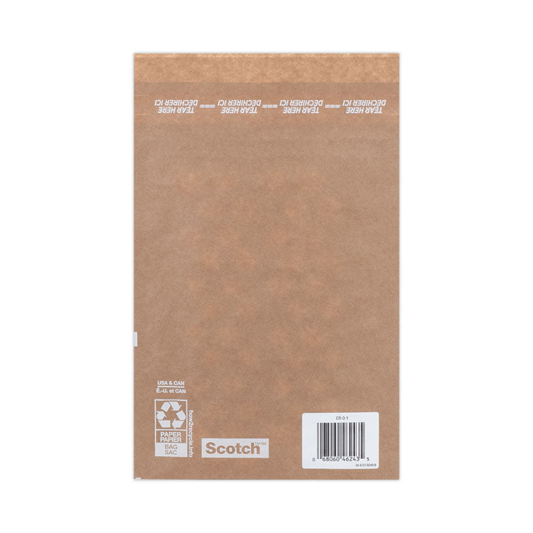 Scotch™ Curbside Recyclable Padded Mailer, #0, Bubble Cushion, Self-Adhesive Closure, 7 x 11.25, Natural Kraft, 100/Carton (MMMCR01)