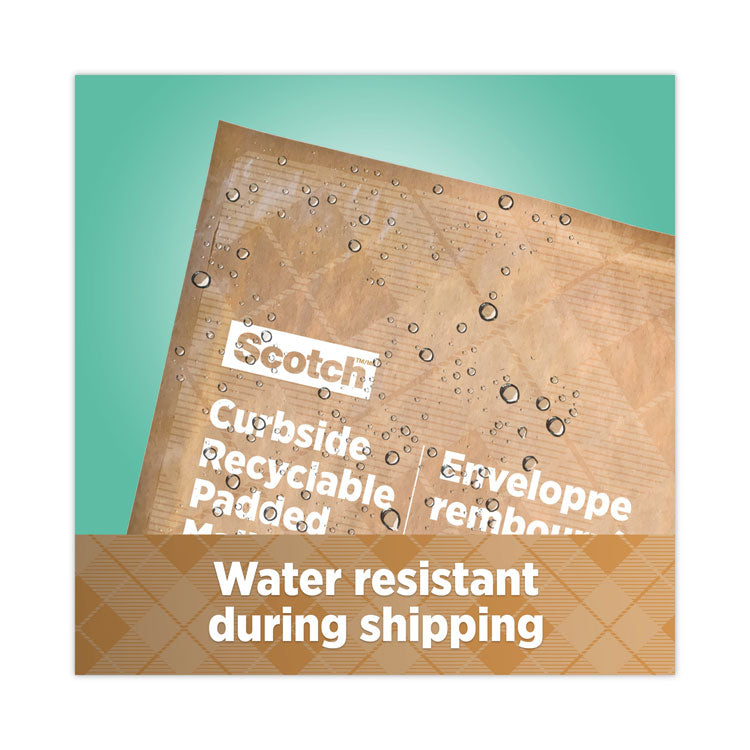 Scotch™ Curbside Recyclable Padded Mailer, #0, Bubble Cushion, Self-Adhesive Closure, 7 x 11.25, Natural Kraft, 100/Carton (MMMCR01)