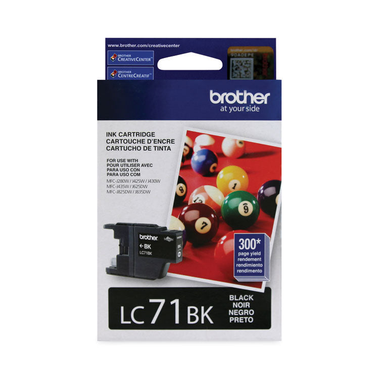 Brother LC71BK Innobella Ink, 300 Page-Yield, Black (BRTLC71BK)